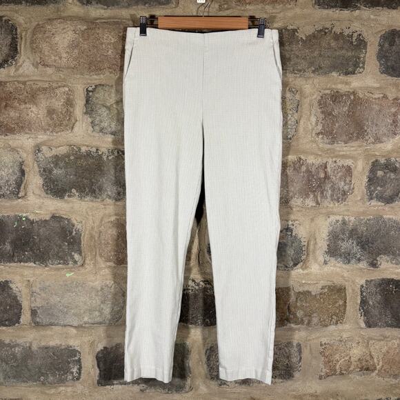 Massimo Fabbro Italy Pants Woman's 10 Micro Check White‎ Black Stretch Workwear - Picture 1 of 14